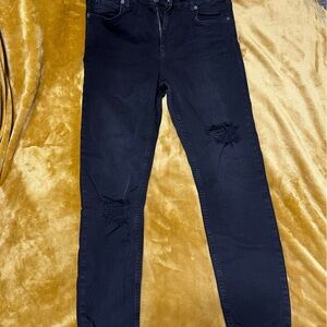 Free People distressed black skinny jeans size 31